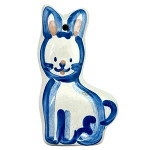 M.A. Hadley Bunny Rabbit Wall Plaque Ornament 4" Hand Painted Pottery EUC